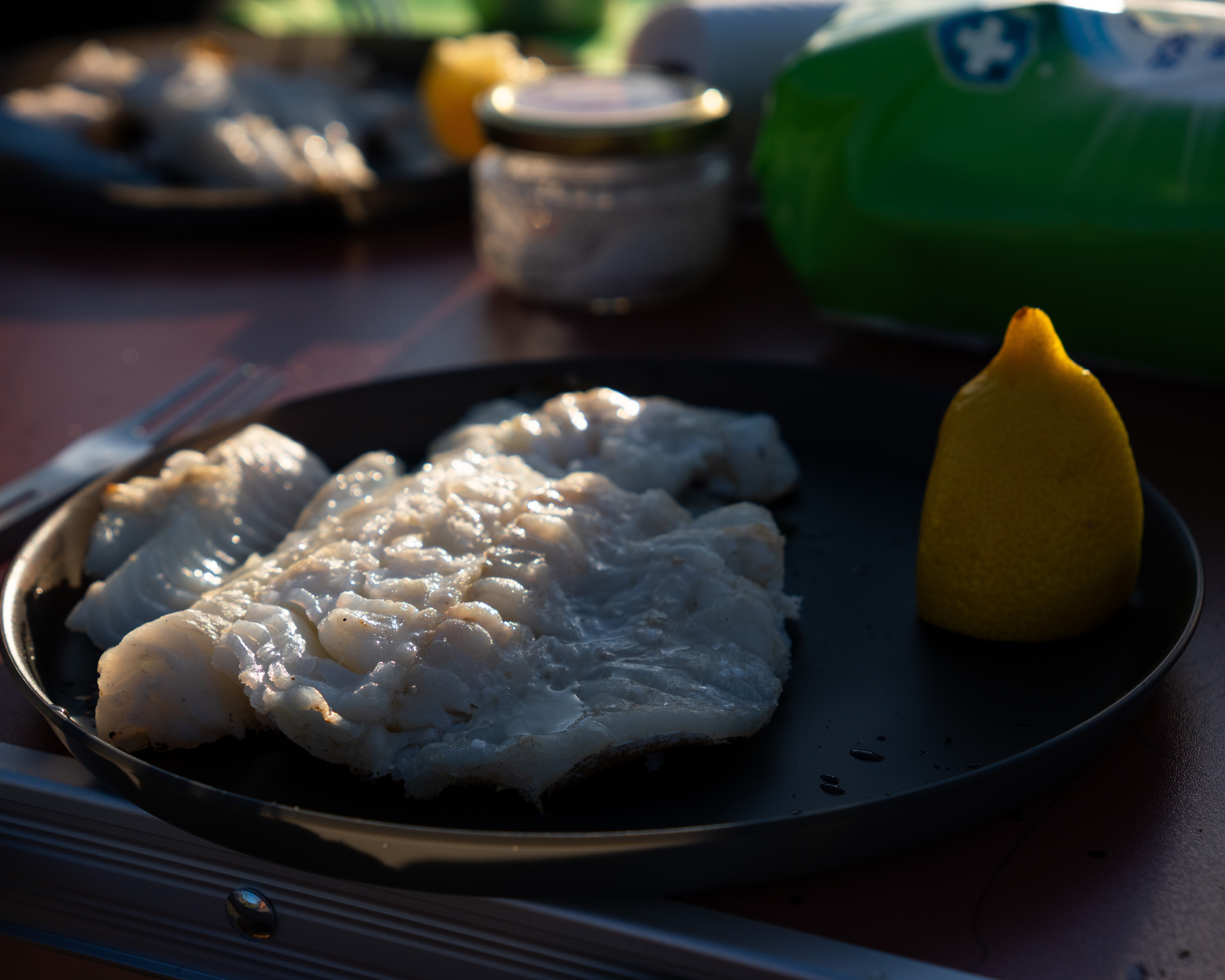 BBQ Atlantic Pollock on the table